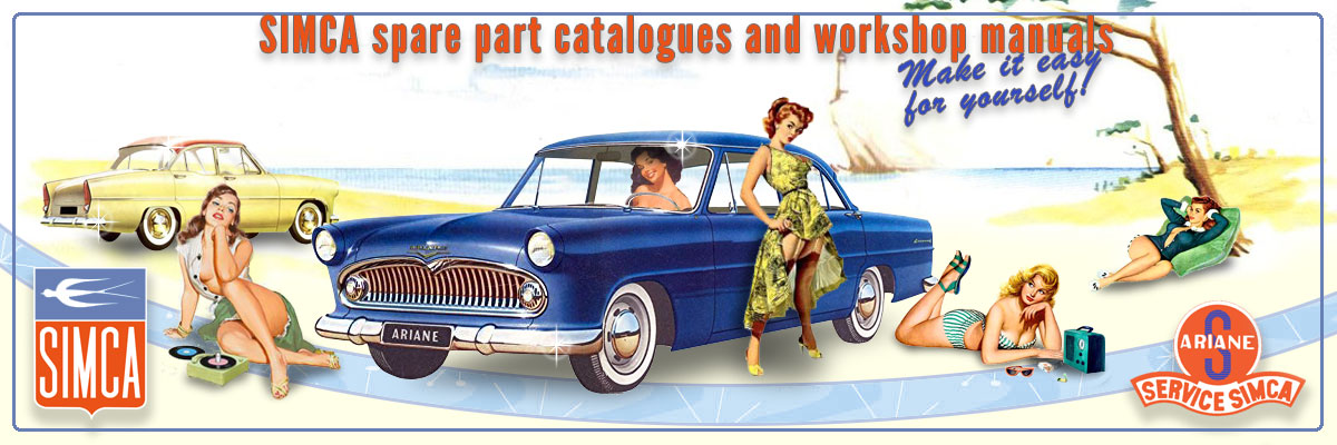 Two Simca Arianes together on the beach with 4 lovely ladies.